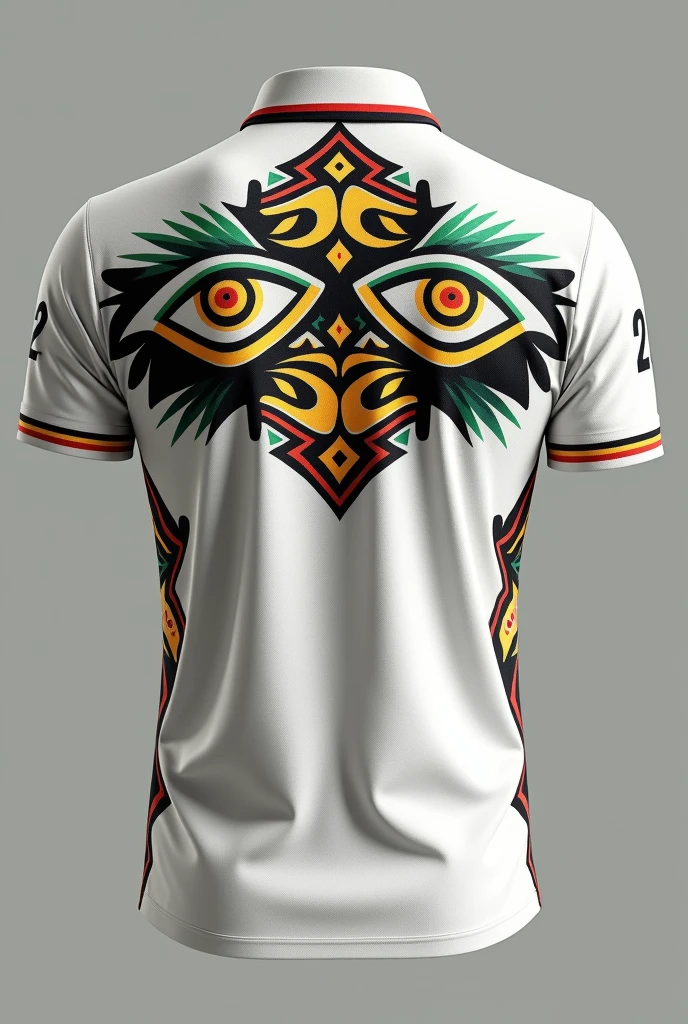 AMARU SPORT Sports Polo color, white, black green, yellow, Red Native design on the back with the number