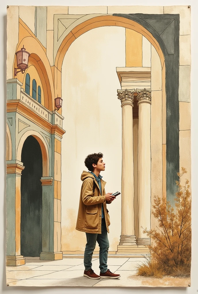 Create a simple hand made poster based on the Book The Architecture of Happiness