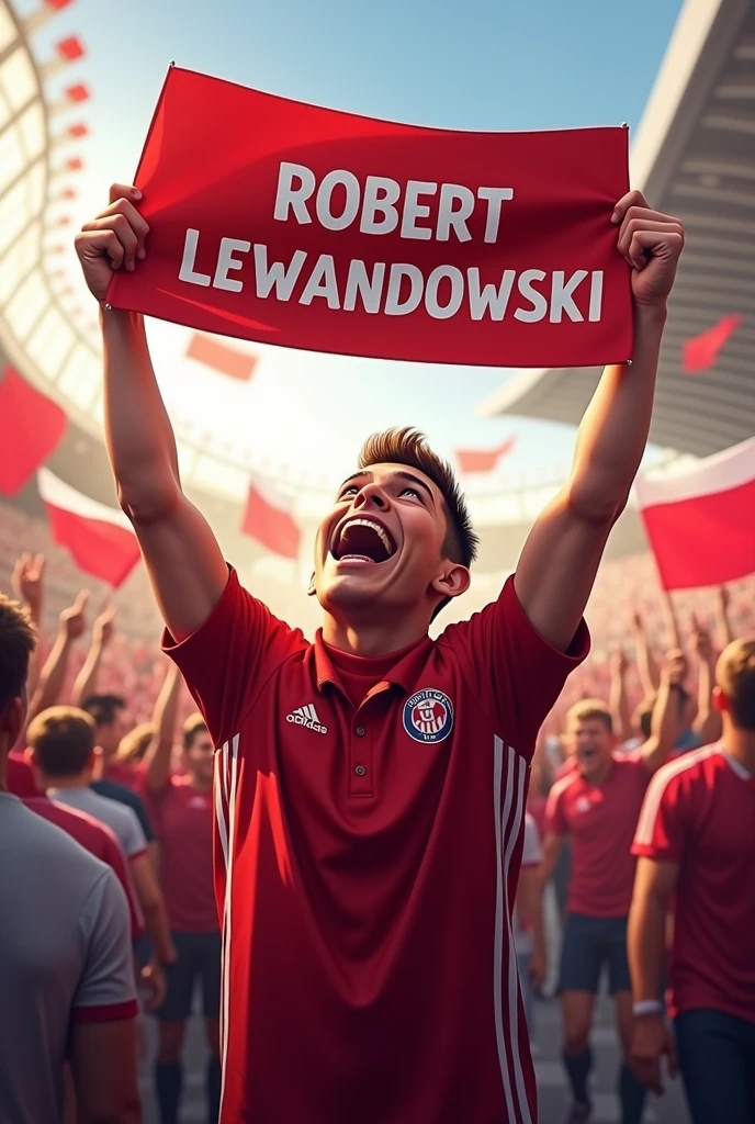 A person celebrating Lewandowski 