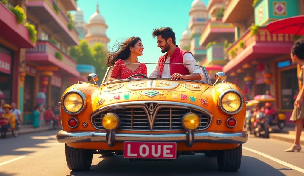 they are sitting on a motorcycle together in front of a colorful wall, movie film still, jayison devadas style, movie promotional image, music video, film movie still, movie still frame, movie stills, * colour splash *, still from movie, promotional movie still, still from the movie, an film still, still from a movie, film still from the movie