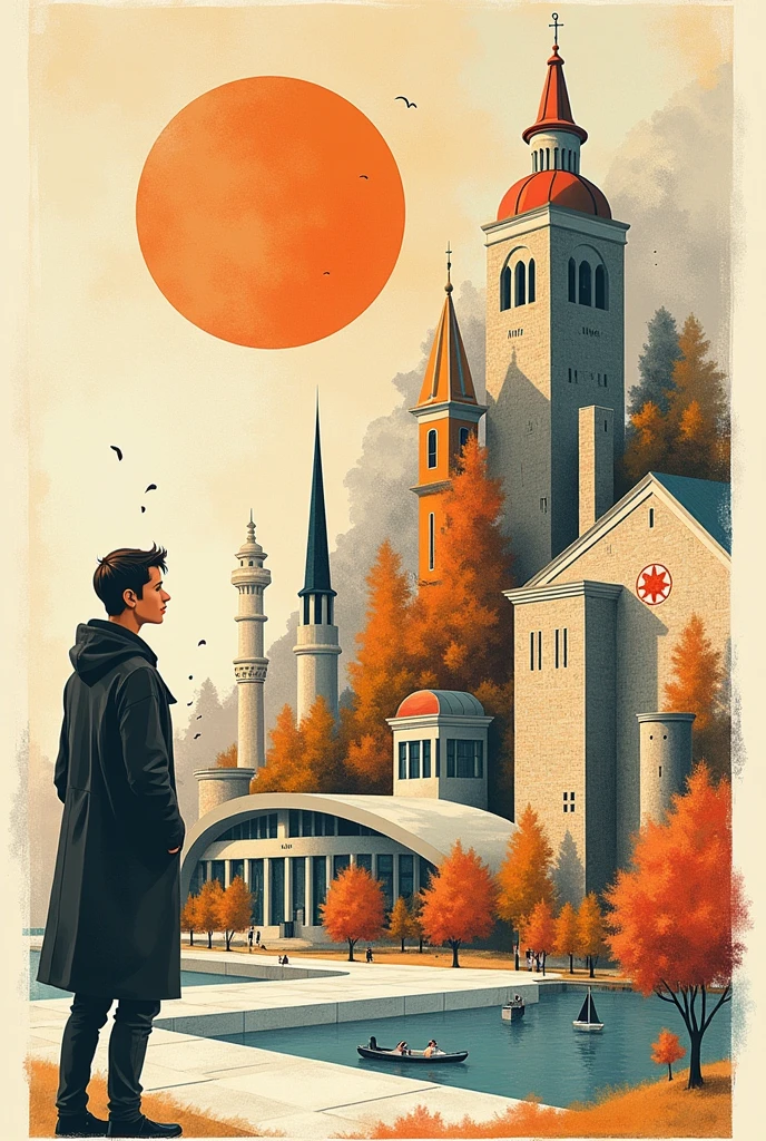 Create a simple hand made poster based on the Book The Architecture of Happiness