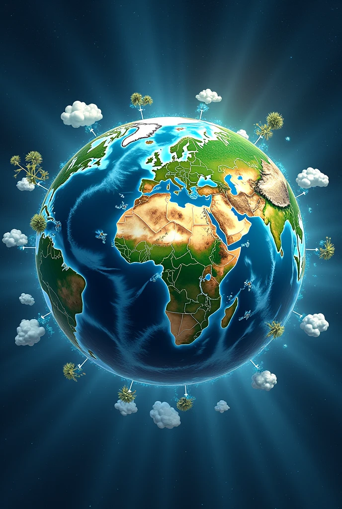 Generate Image Save planet Earth using all
point in the context of protecting the Earth:

1. **Reduce, Reuse, Recycle (♻️):**  
   - **Reduce:** Minimize the amount of waste you produce by choosing products with less packaging and by avoiding single-use items.
   - **Reuse:** Opt for reusable items instead of disposable ones. For example, use cloth bags instead of plastic ones, and repurpose old containers.
   - **Recycle:** Sort your waste so materials like paper, plastic, glass, and metal can be processed and used again, reducing the need for new raw materials.

2. **Conserve Water (💧):**  
   - Use water-saving devices like low-flow faucets and showerheads.
   - Fix leaks promptly to prevent water wastage.
   - Collect rainwater for gardening and reduce the use of water-intensive appliances like dishwashers and washing machines.

3. **Clean Energy (☀️):**  
   - Support or switch to renewable energy sources such as solar, wind, or hydroelectric power to reduce reliance on fossil fuels.
   - Install solar panels at home or advocate for green energy policies in your community.
   - Reduce energy consumption by using energy-efficient appliances and turning off lights and electronics when not in use.

4. **Plant a Tree (🌳):**  
   - Trees absorb carbon dioxide and produce oxygen, playing a vital role in combating climate change.
   - Planting trees in your yard or participating in local tree-planting initiatives helps restore natural habitats, improve air quality, and reduce soil erosion.

5. **Volunteer (👥):**  
   - Participate in community cleanups, environmental restoration projects, or educational programs to protect and preserve the environment.
   - Volunteering raises awareness and inspires others to take action, creating a ripple effect of positive change.

6. **Eat Plant-Based (🥗):**  
   - Reducing meat and dairy consumption can significantly lower your carbon footprint since livestock farming is resource-intensive and a major contributor to greenhouse gas