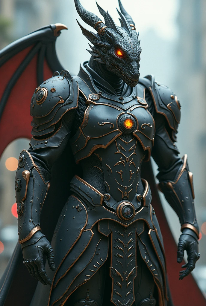 (dragon in armor 1.2), (complex elements), (Cyberpunk Style 1.5), (futurism 1.2), robotic eye, (on a spaceship1.3)