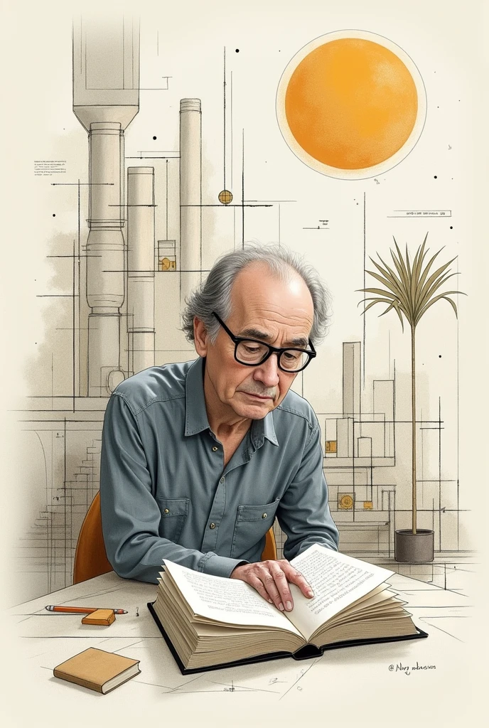 Create a simple hand made poster based on the Book The Architecture of Happiness
