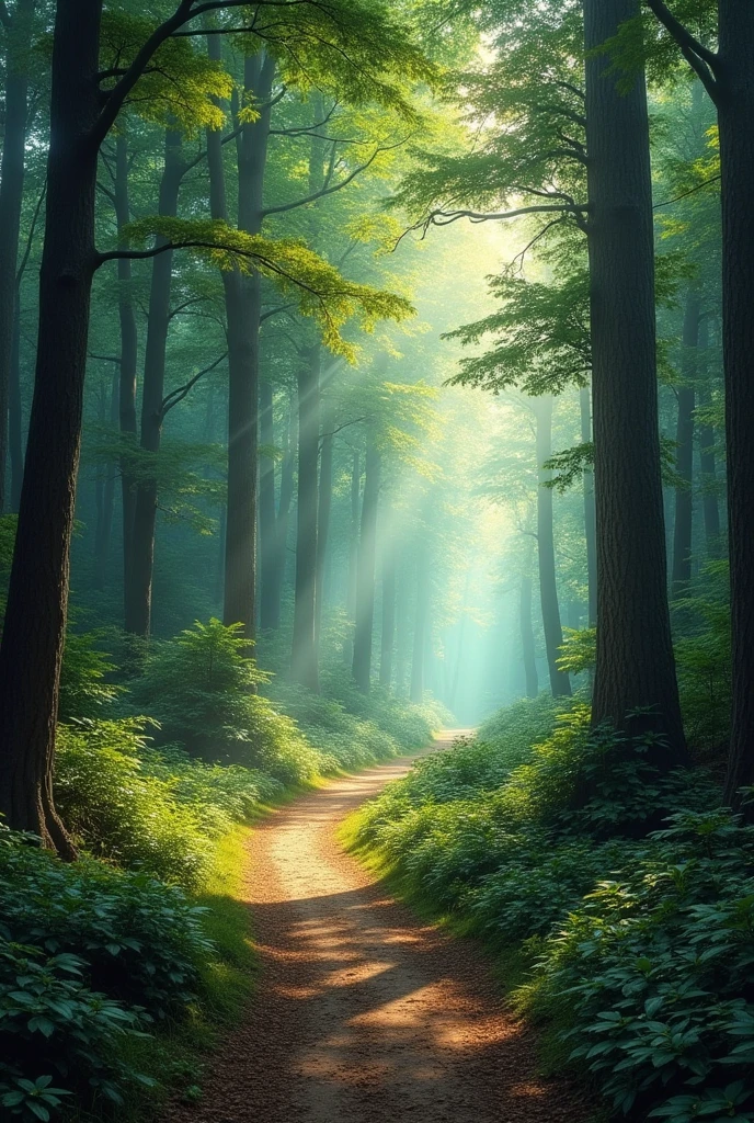 A beautiful trail in a magical forest