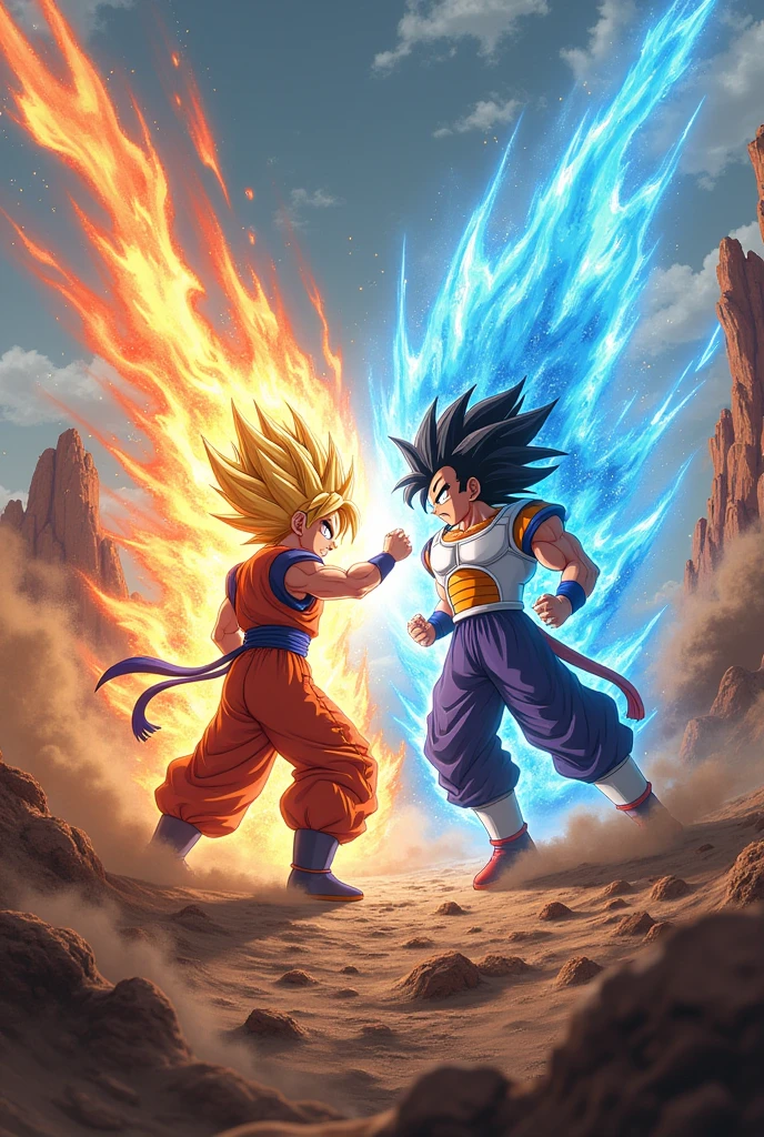 Goku Ui kamehameha vs Vegeta Ultra ego Galick gun