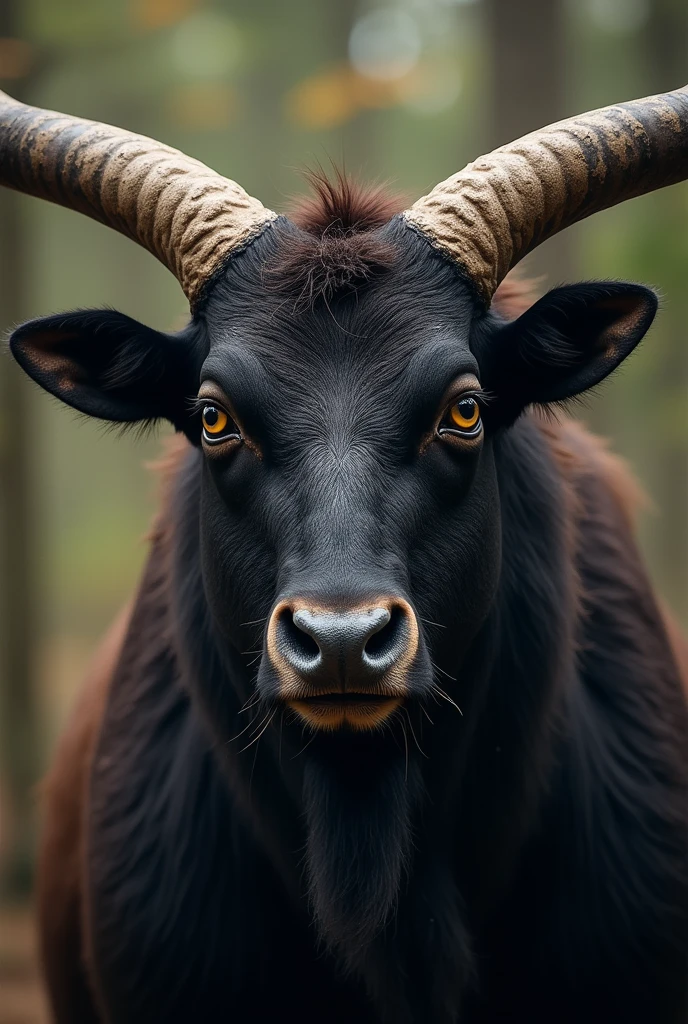 big horned animal with an evil face
