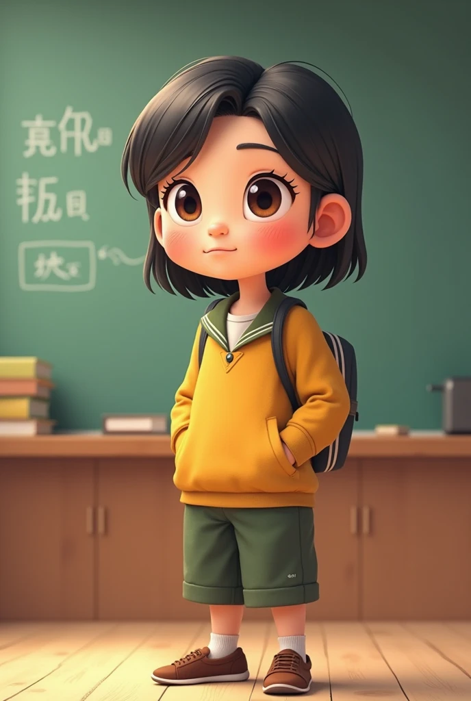 MAKE AN OLD ADULT TEACHER WITH LOWER HAIR AND NO CHINESE APPEARANCE IN CARTOON STYLE, NOTHING REALISTIC ABOUT SCHOOL CLOTHES. I DON'T WANT A REALISTIC CARTOON IN THE STYLE OF THE SCRATCH WEBSITE