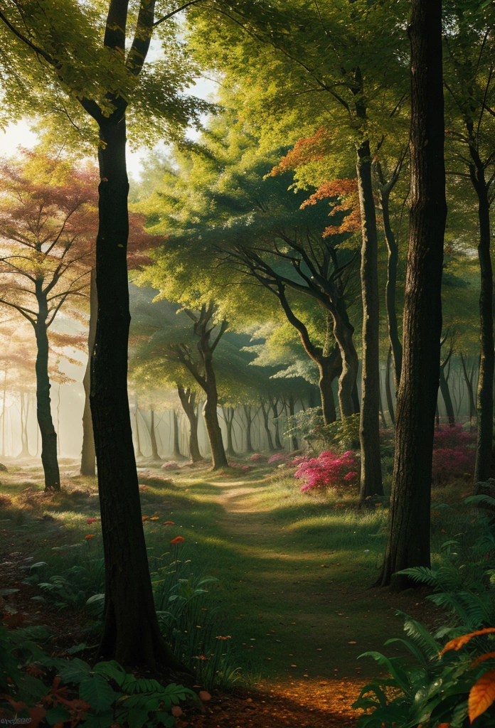 colorful fantasy forest
