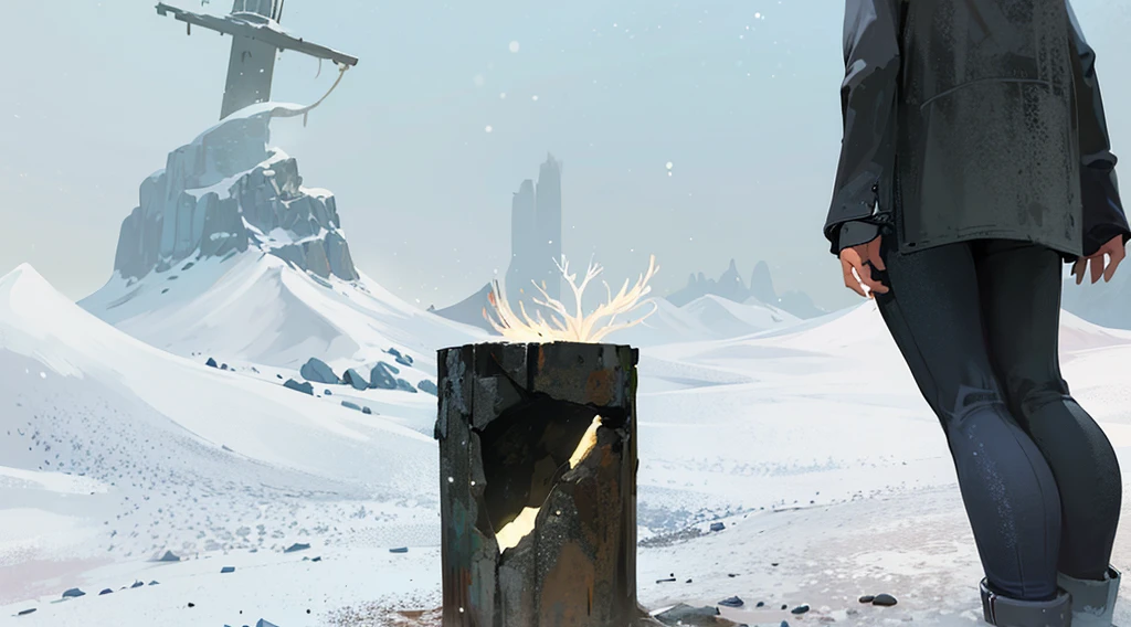 There are no people around、((Nobody is here))、((Nature without any man-made objects))、((Snowy mountain with a severe snowstorm))、There is no way、No buildings、Nature、High quality、Detailed