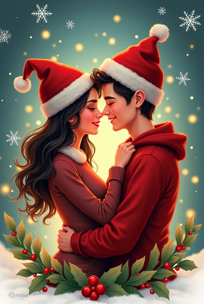 Christmas t-shirt logo for a couple with the names Adriana and Felipe