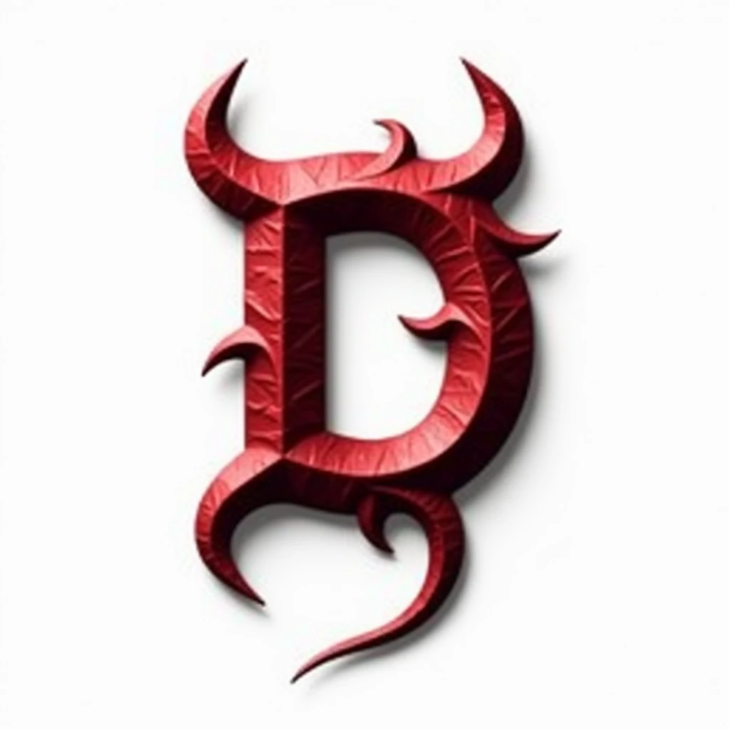 (logo design) sexy evil logo, a sexual striking red letter D, adorned with sharp, menacing demon horns, and a sinuous demon tail extending from the base, dynamic and bold, emphasizing a dark theme, glossy finish, high-resolution, creating an impression of sexuality and power. White background.