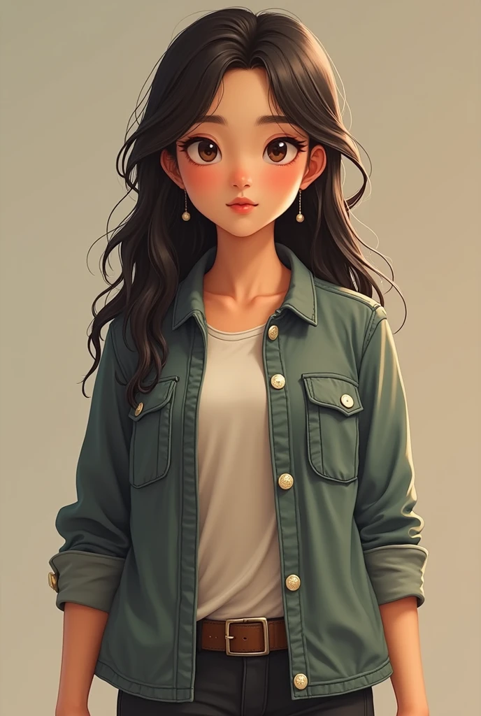 MAKE AN ADULT TEACHER OF AGE WITH LOOSE HAIR WITHOUT FULL BODY APPEARANCE CHINESE CARTOON WITHOUT REALISM