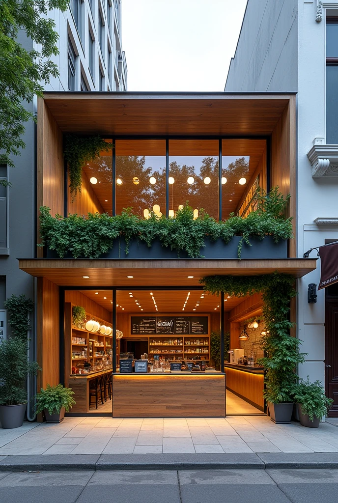 Facade of a modern açaí shop