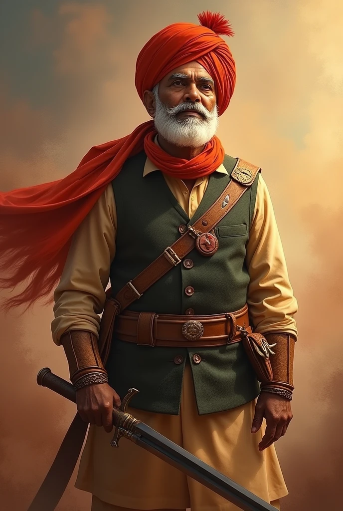 Indian great leader who looks brave intelligent and is a fighter against foreign rule