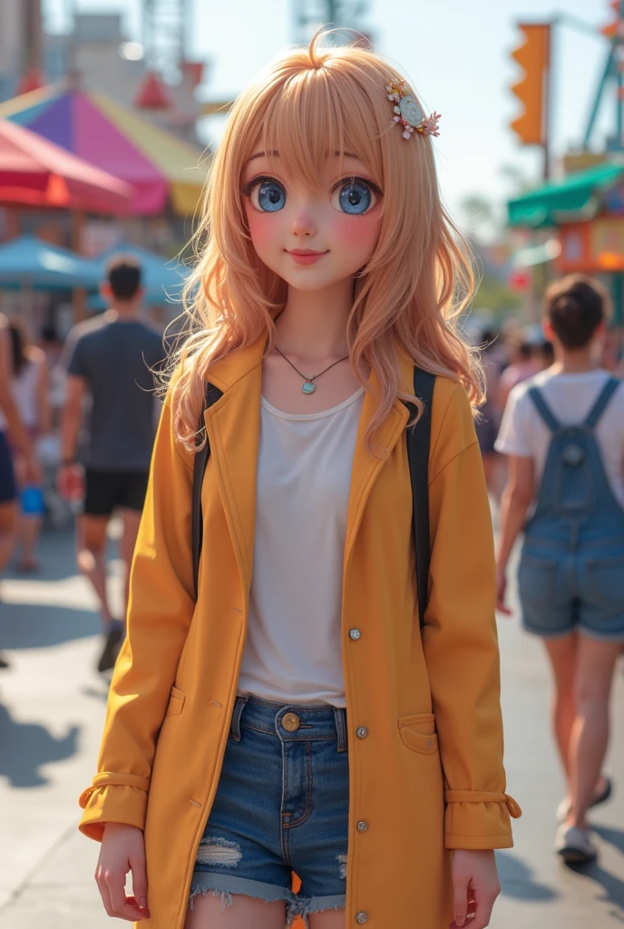 At the theme park、A cute 15-year-old cosplayer、Scenes of people having fun