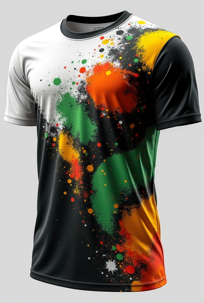 SPORT color sports T-shirt, white,  black green, yellow, red. design by the Pistha Quillabamba natives 