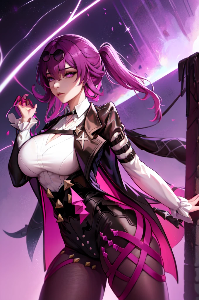 Highly detailed, High Quality, Masterpiece, beautiful, solo, 1girl, splash art, Kafka, purple eyes, jacket, night, night sky, starry sky, starry, kafka, KafkaHKS, kafka, kafka, hsr_kafka, kafkav1, KafkaHSR, kafka, kafka, kafka, kafka, kafka, kafka, kafka \(honkai: star rail\), origin, kafka, kafka hsr, KafkaV4, kafka, hsr_kafka, kfk, star-kafka, Kafka(hsr), kafka, official, KafkaSR, 