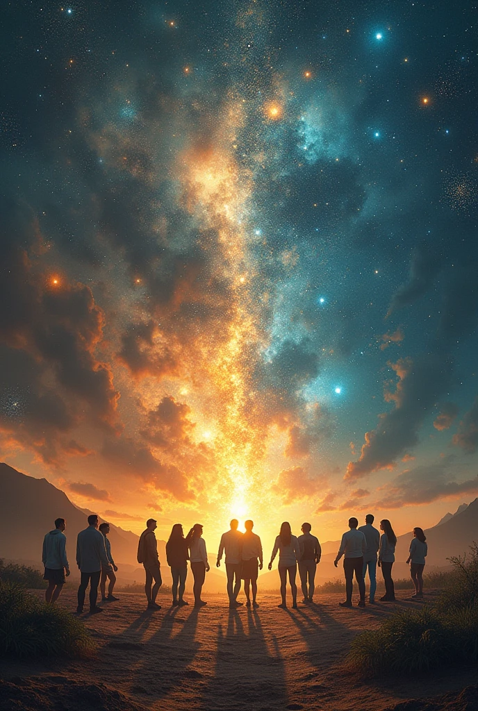 Describe a harmonious time for human beings with various people in the universe