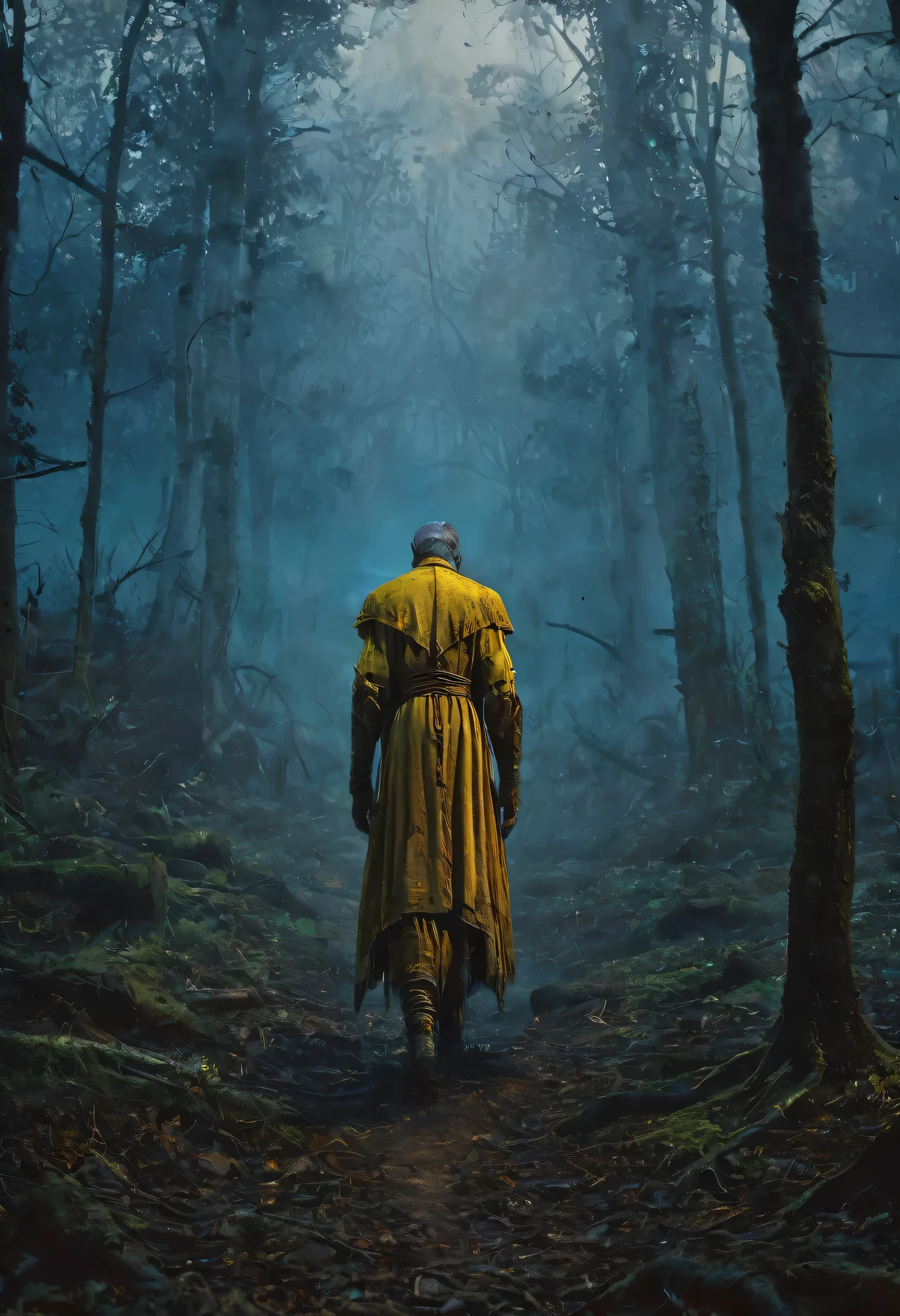man body on ground, leaviing soul by zdzislaw beksinski, ( 3rd person view but extremely beautiful:1.4), (masterpiece, best quality:1.4) , in the style of nicola samori, flying soul leaving man's body on ground , intricately detailed , dark forest , grass, 1982 dark fantasy, gritty textured, volumetric lighting, bioluminescent, chalky yellow, devil red, dusty blue