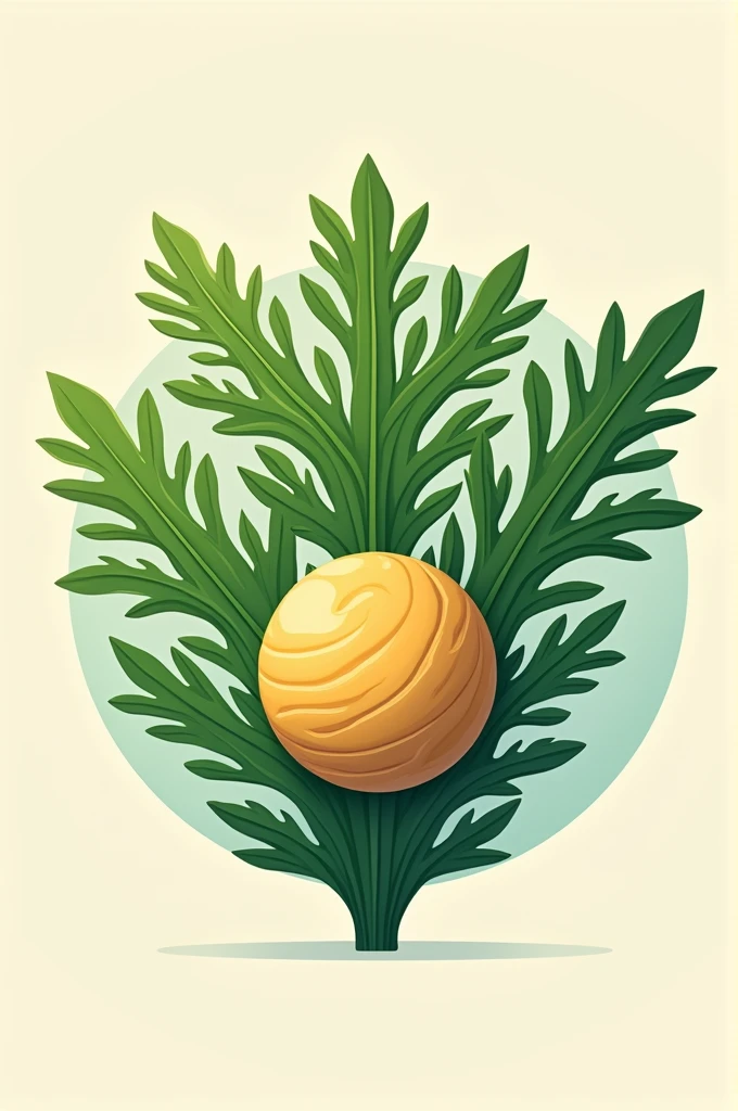  Description: "Create a logo for &#39;Sweet Leaf&#39; where the fennel leaf is the central element, large and detailed. A small brigadeiro can be added as a discreet detail., inside or near the sheet. Colors can be vibrant for the leaf and softer for the candy.."