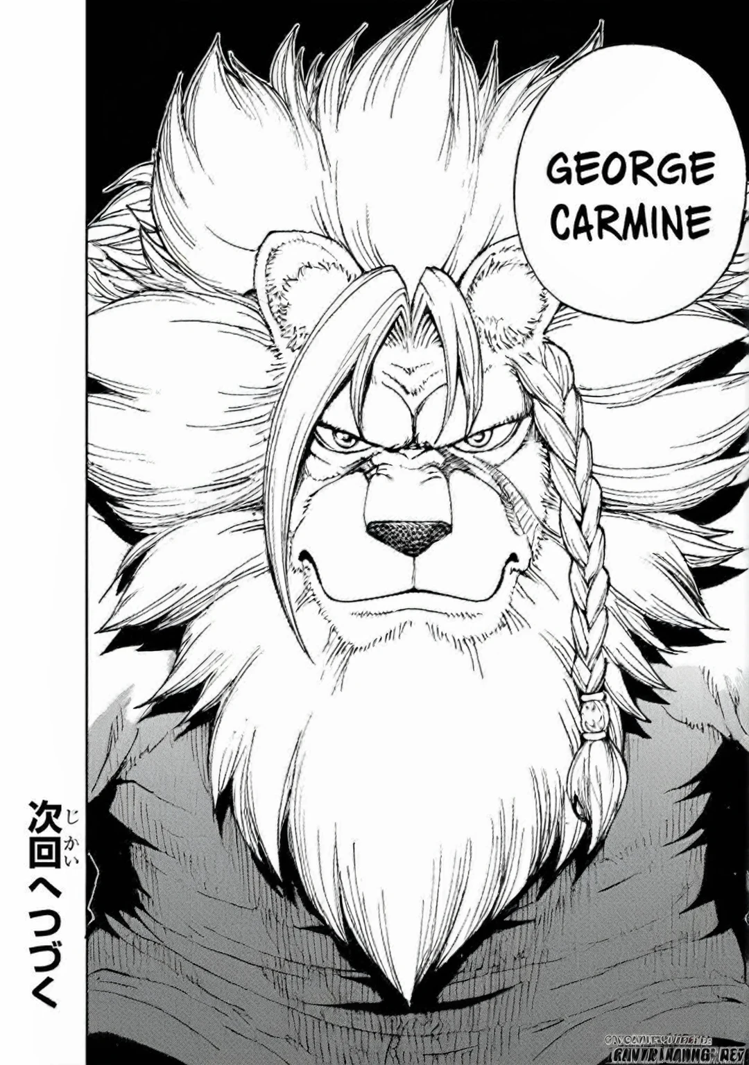 a cartoon drawing of a lion with a speech bubble above it, goron brute, hajime no ippo manga inspired, the former demon king, joker looks like naruto, black and white manga panel, gawr gura, detailed manga style, dog - faced muscular goblin, joseph joestar, going super saiyan, broly, looking threatening