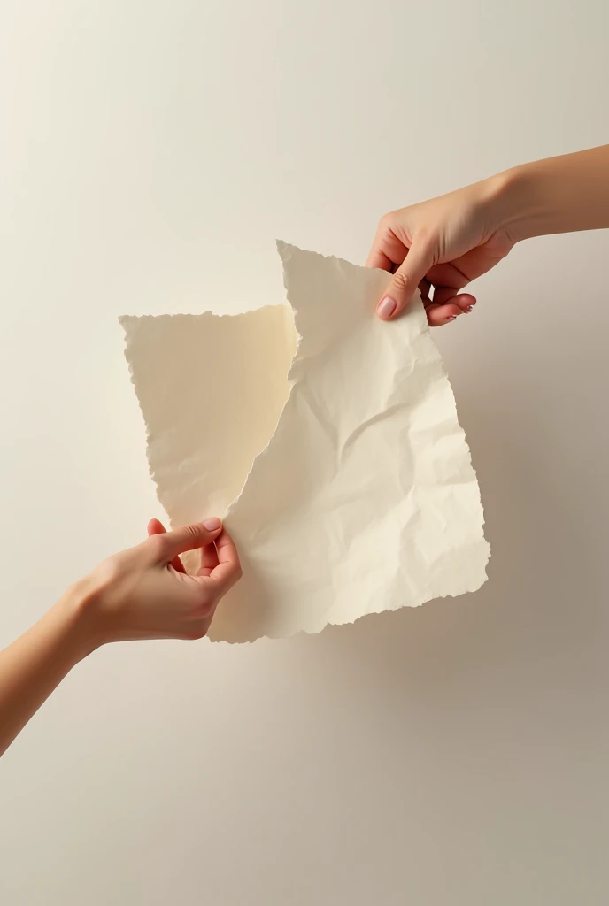 two hands pulling a paper
