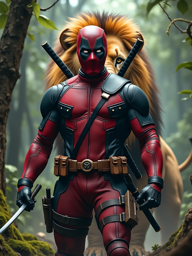 dead pool image with wild animal lion