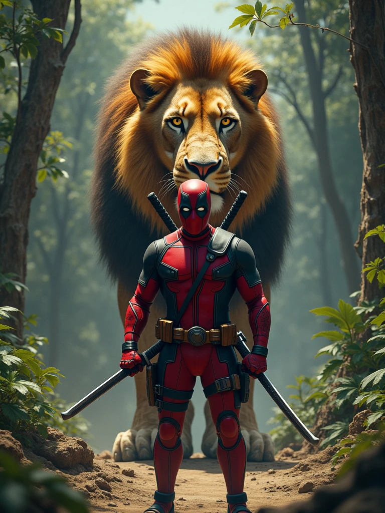 dead pool image with wild animal lion