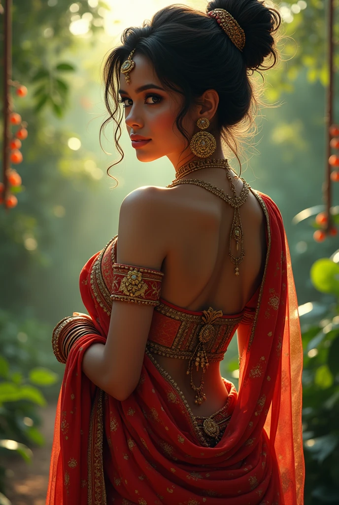 Indian shemale with very big Breast and ass in saree and big hairbun