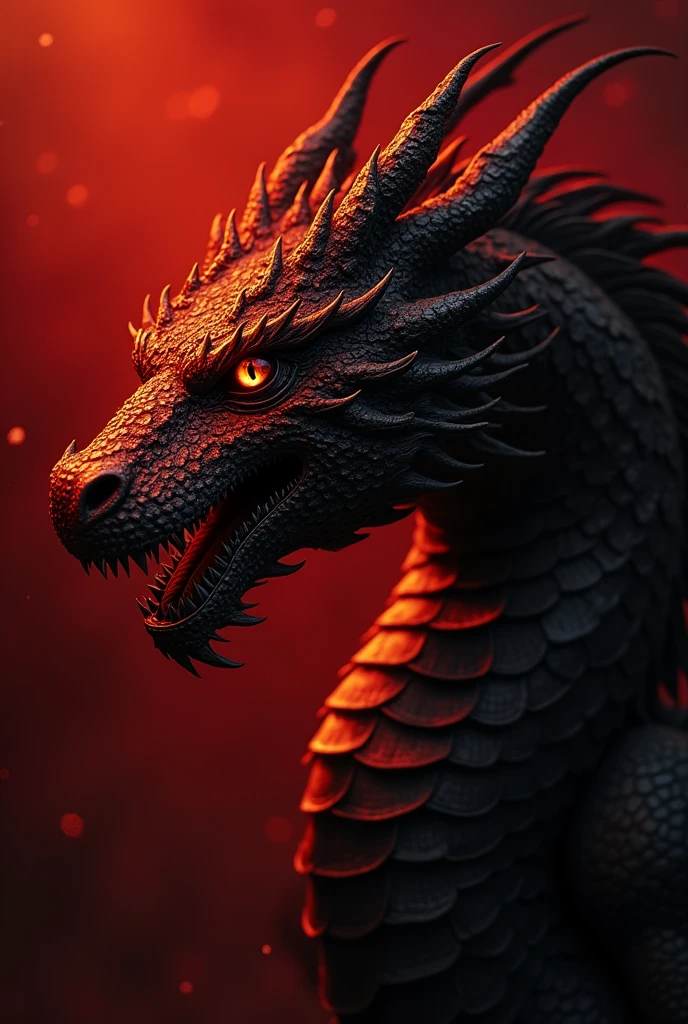 Dragon, red, black, eyes gold,adult,game of thrones