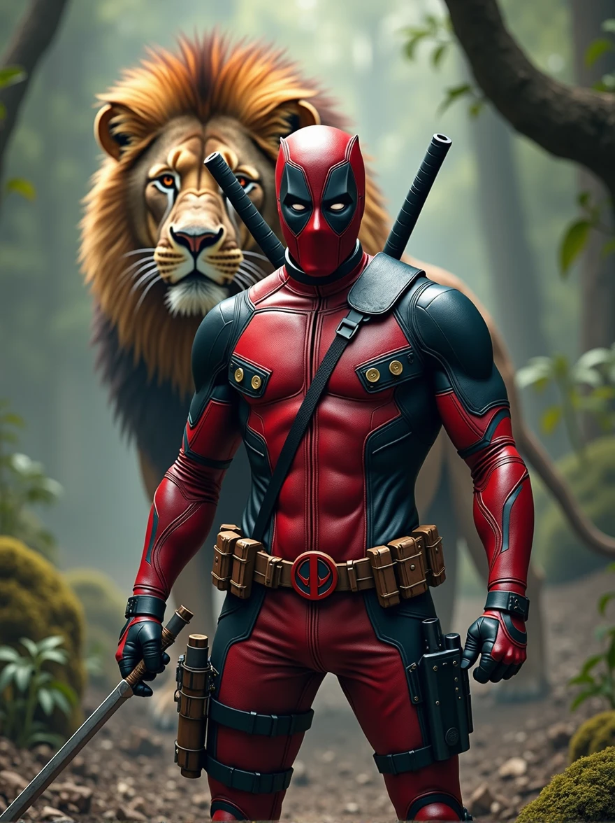 dead pool image with wild animal lion