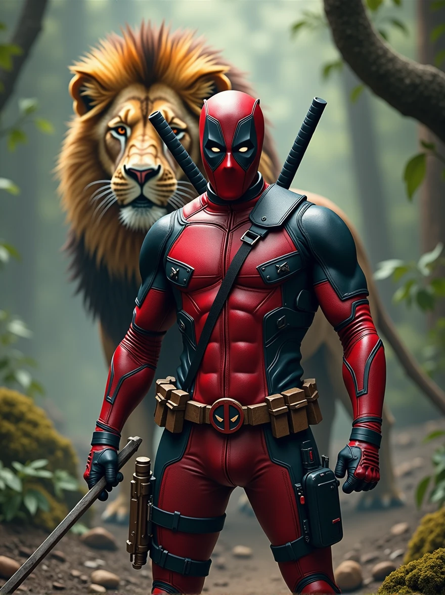 dead pool image with wild animal lion