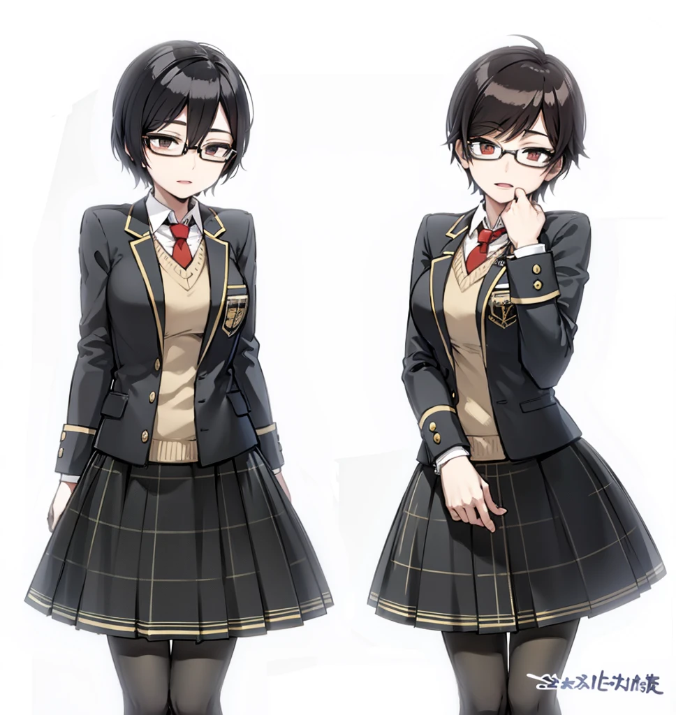 twins with short black hair and glasses