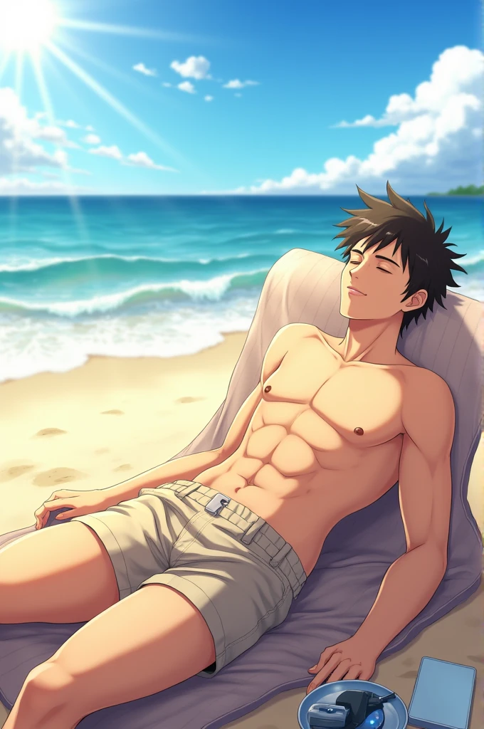 Itadori sunbathing