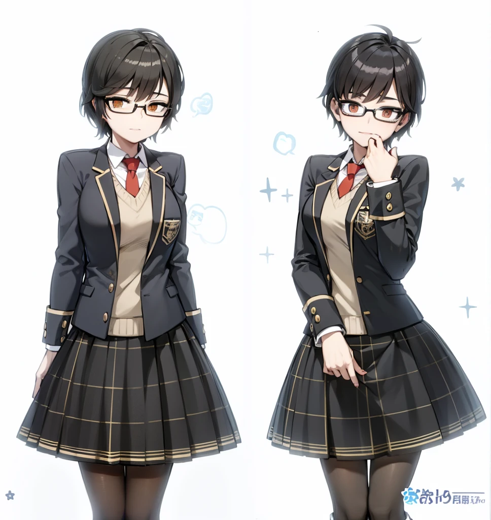 twins with short black hair and glasses