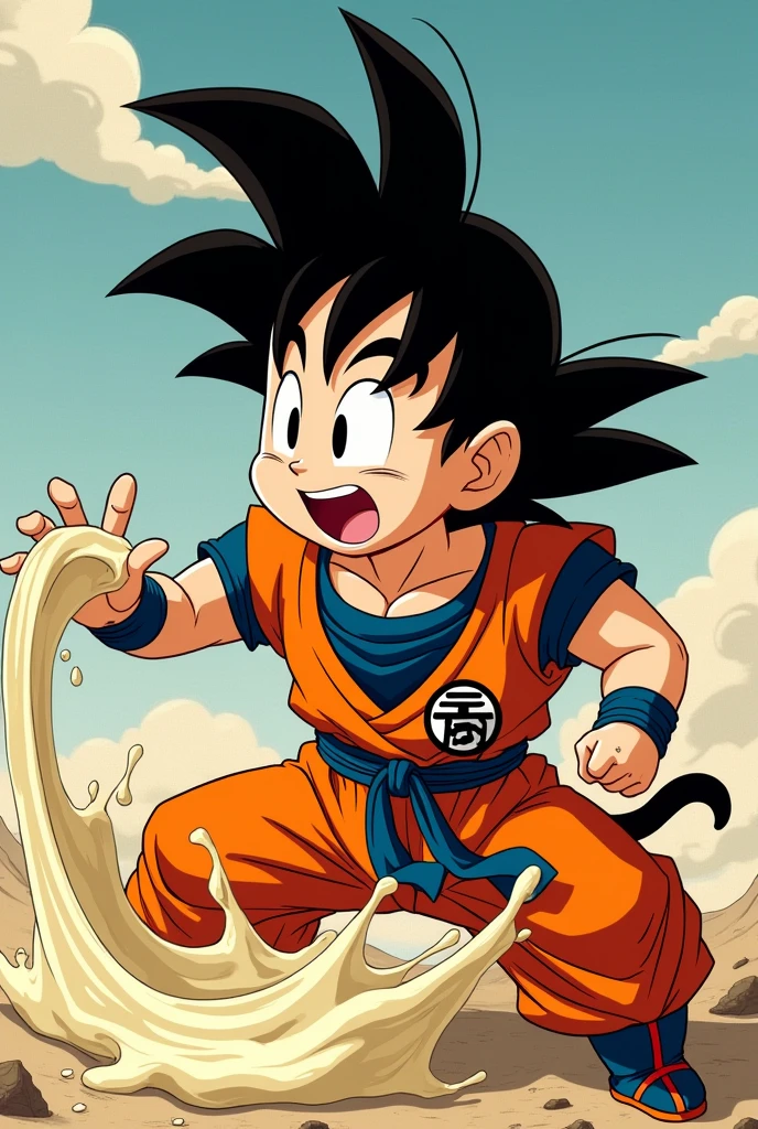 Dragon Ball Milk in doggy style being penetrated by Goku's penis