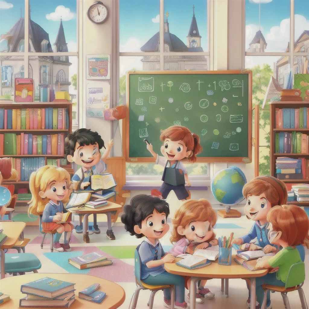 cartoon ren in the classroom with a teacher and a blackboard, Classroom Background, colorful book illustration infanool classroom, book illustration infantil, Dethool transcripts, school class, book illustration infantil, childrenstration, TRATION FOR CHILDREN, children's illustratbook illuson infantil, in the classroom, book illustratioary background, children's illustration, book illustration