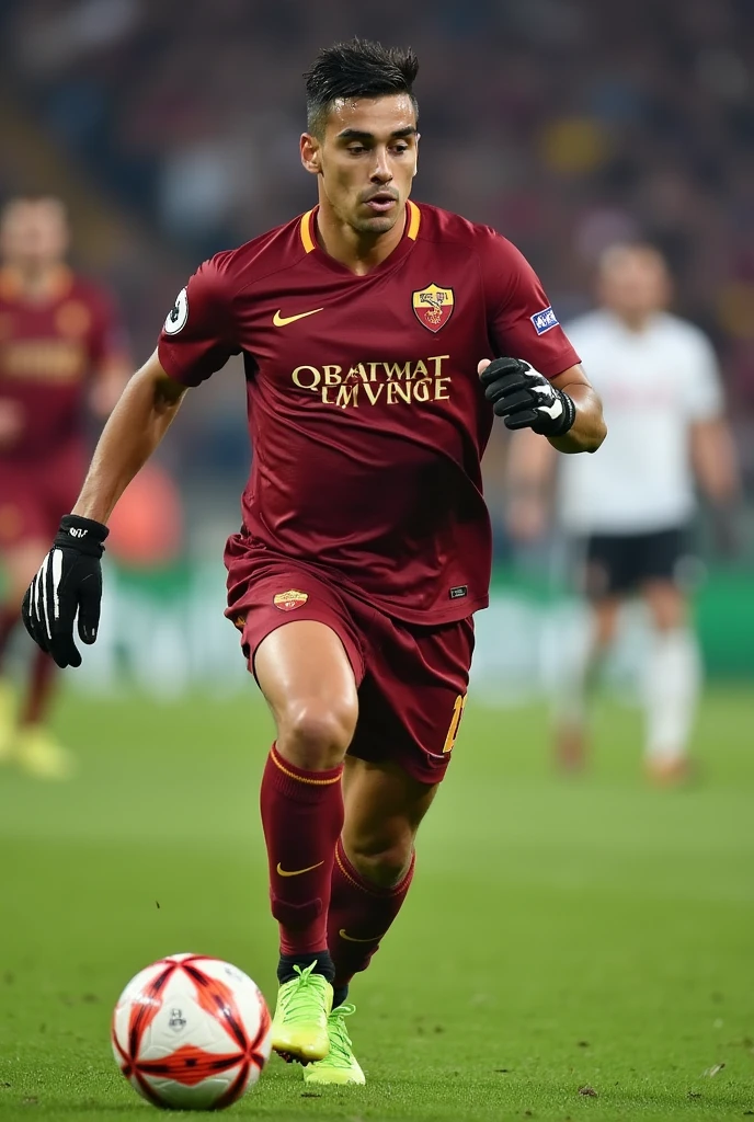 Paulo Dybala, AS Roma player, football player as a goalkeeper