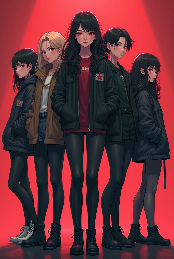 (photorealism:1.2) 8 members of a warrior group 
1 Leader : FIZA ,24 year old girl (chief) short cute , glassess
2 vice leader : MONA 18 yr old girl (mastermind) slender , high boots and pants
3 Handler organizer : YUSRA 16 year old girl (all caretaker) tall, lean , curly hair
4 assassin: LALA , (senior spy) , normal height , cute long hair