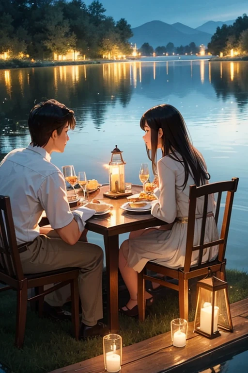 By the lake, a family dinner's grace, Fireflies dance in a dreamy place, Under the stars, the night turns magical, Love and laughter feel so classical.