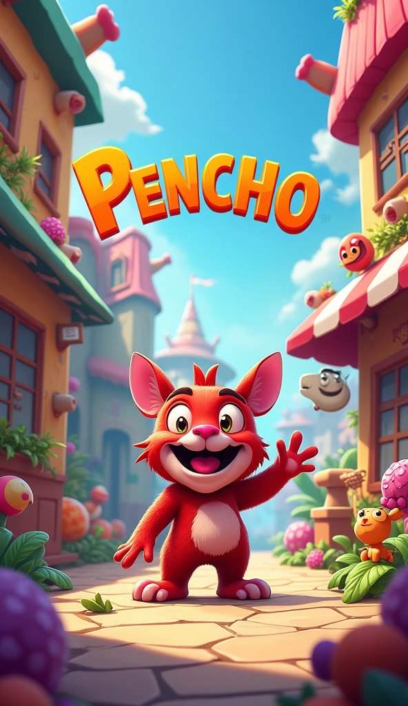 Funny game art background using the title "PENCHO"