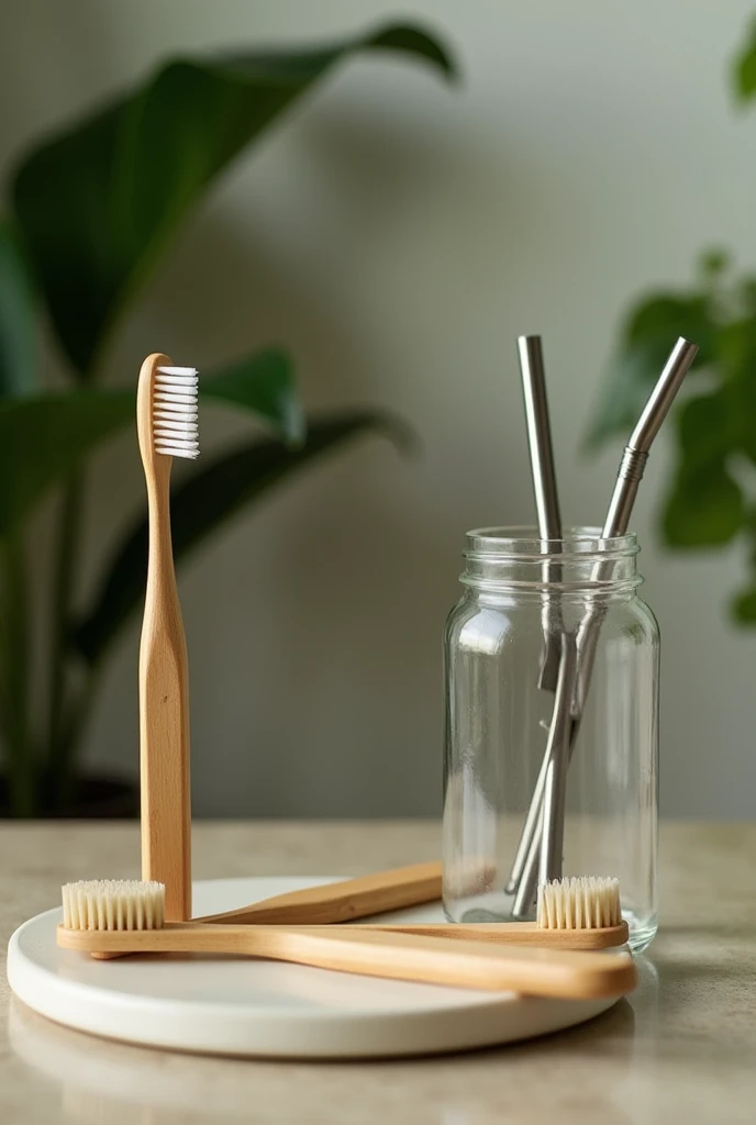bamboo toothbrushes and stainless steel straws.