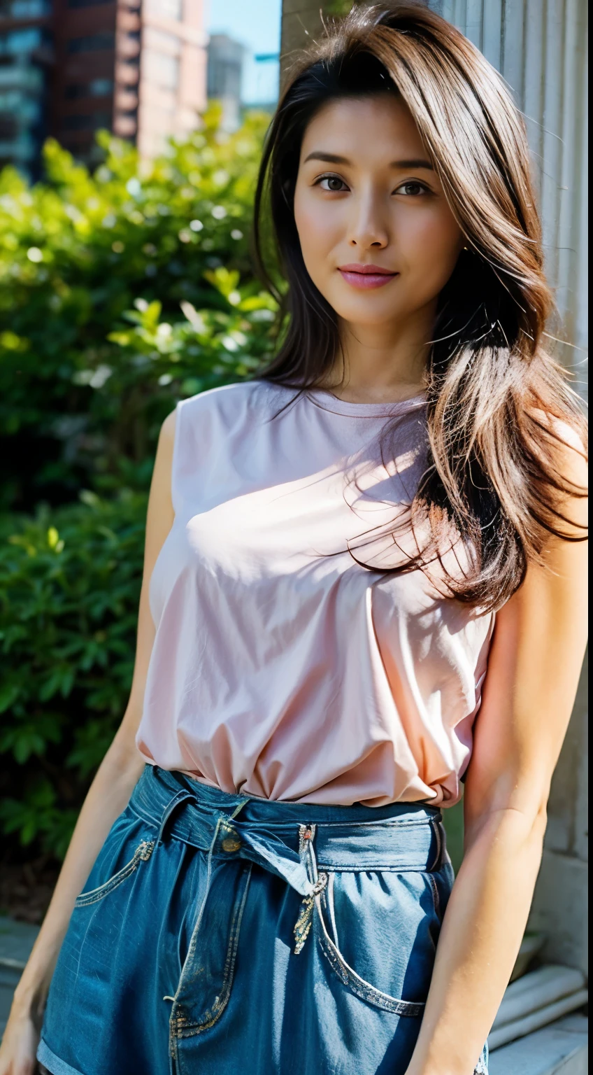 8k, high quality, masterpiece, (Realistic:1.2), young woman with big breasts, Beautiful Face, cute, Dark Eyes, View your viewers, Fitness Body, The body is slim, beauty contest, Physical build, Floating Hair, Fit to frame, sexy, fitness long legs, 最high quality, Outdoor, Low waist mini skirt, sexy nurse,(Realistic:1.4), photoRealistic:1.4, breast focus, whole body, Landscape photos,