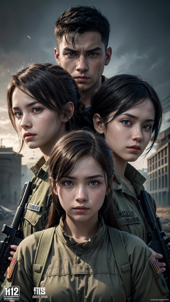 Create an image of 3 soldiers for a game cover, inspired by old games