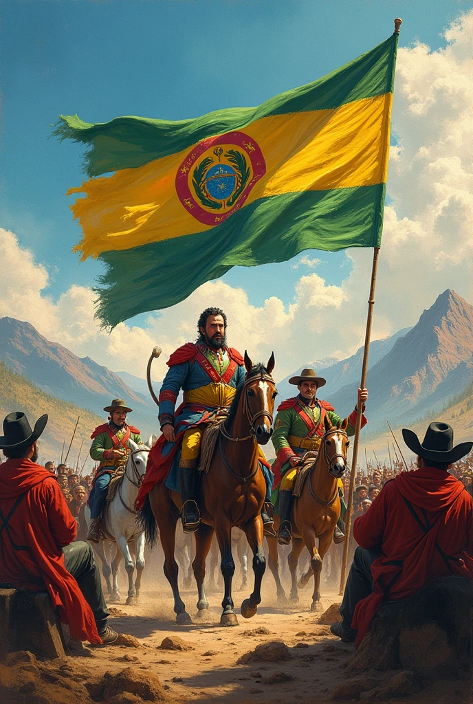Drawing of the independence of Bolivia give me another drawing