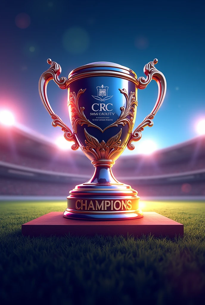 Create an banner for Cricket tournament with 'Champions' as logo, make the logo in a lighter format as I need to put details in text for the rules