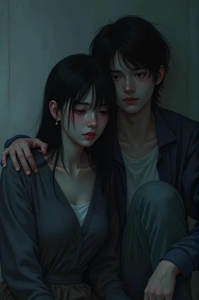 Sad girlfriend and boyfriend