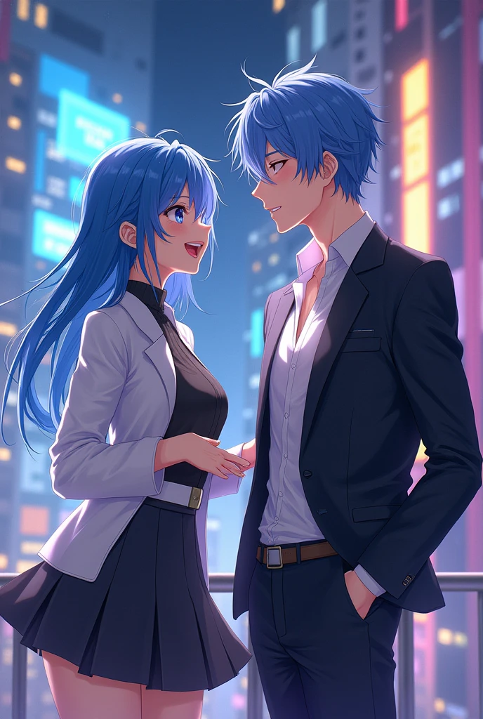 Blue Archive's Hayase Yuuka and a cool guy