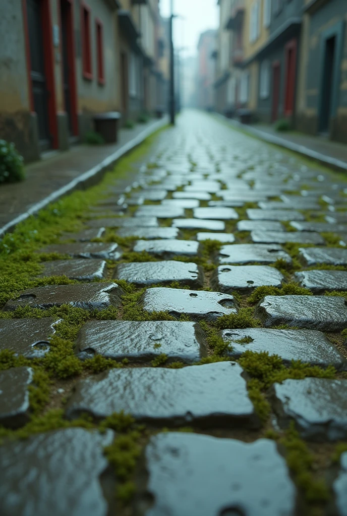 texture of a pixelated street block like mossy cobblestone
